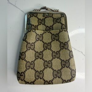Authentic Vintage Gucci canvas change purse (rare)